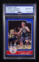 Larry Bird & Magic Johnson Signed 1984 Star Larry Bird #15 1984 FT Percentage Leader (PSA | Auto 10) at PristineAuction.com