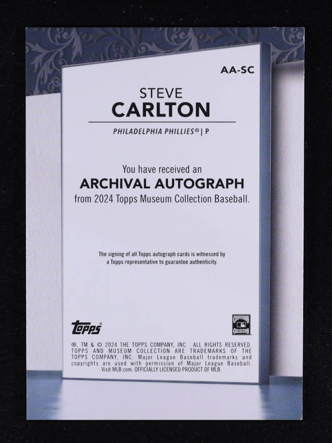 Steve Carlton 2024 Topps Museum Collection Archival Autographs Gold #AASC #10/25 at PristineAuction.com Steve Carlton 2024 Topps Museum Collection Archival Autographs Gold #AASC #10/25 at PristineAuction.com