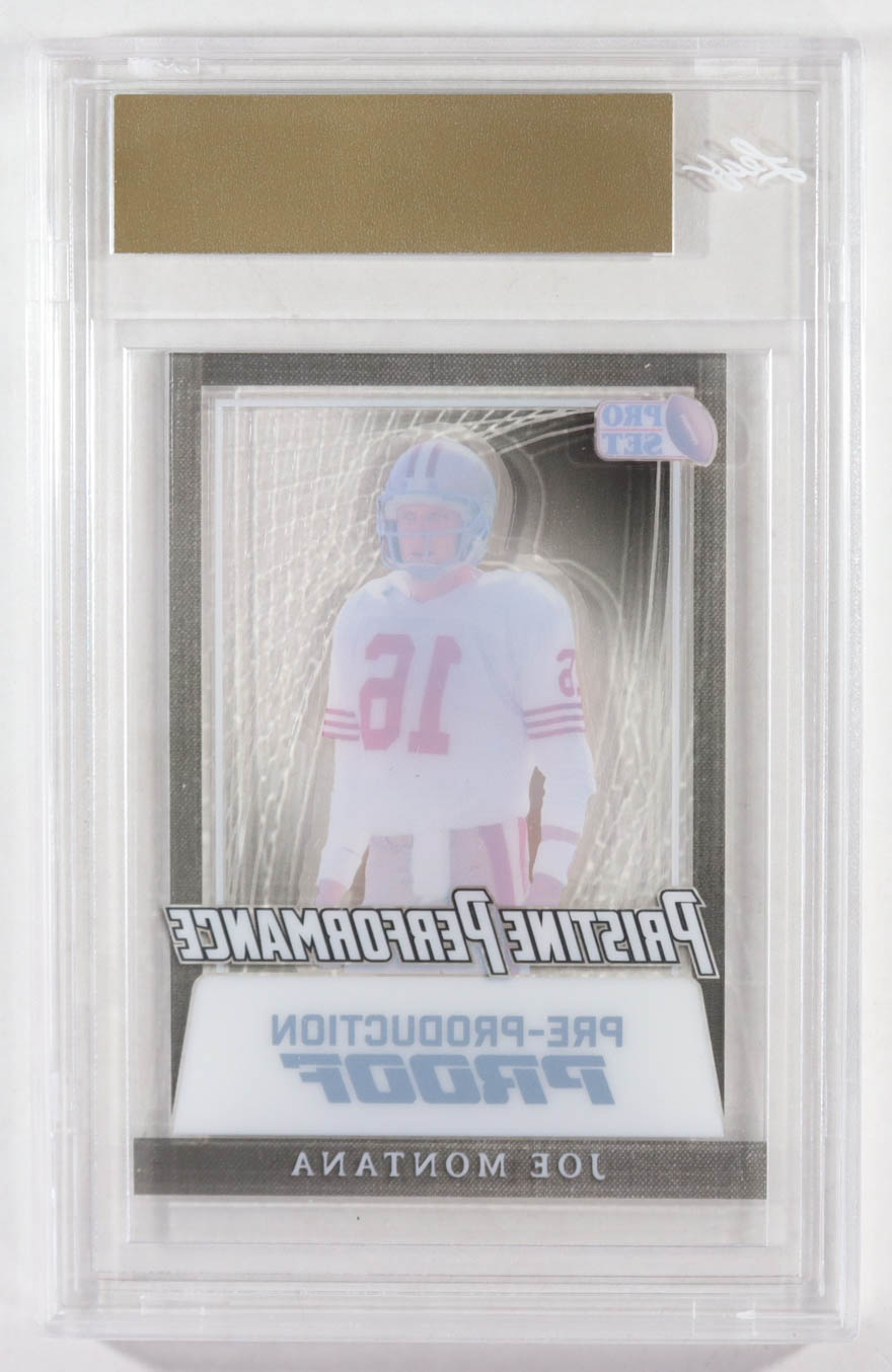 Joe Montana 2024 Leaf Joe Montana Legacy Pristine Performance Pre-Production Proof Clear #NNO #1/1 (Leaf) at PristineAuction.com Joe Montana 2024 Leaf Joe Montana Legacy Pristine Performance Pre-Production Proof Clear #NNO #1/1 (Leaf) at PristineAuction.com