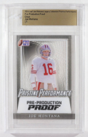 Joe Montana 2024 Leaf Joe Montana Legacy Pristine Performance Pre-Production Proof Clear #NNO #1/1 (Leaf) at PristineAuction.com