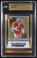 Joe Montana 2024 Leaf Joe Montana Legacy Pristine Performance Pre-Production Proof Prismatic Gold #NNO #1/1 (Leaf) at PristineAuction.com