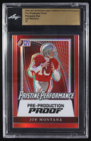 Joe Montana 2024 Leaf Joe Montana Legacy Pristine Performance Pre-Production Proof Prismatic Red #NNO #1/1 (Leaf) at PristineAuction.com