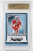 Joe Montana 2024 Leaf Joe Montana Legacy Pristine Performance Pre-Production Proof Clear Platinum #NNO #1/1 (Leaf) at PristineAuction.com