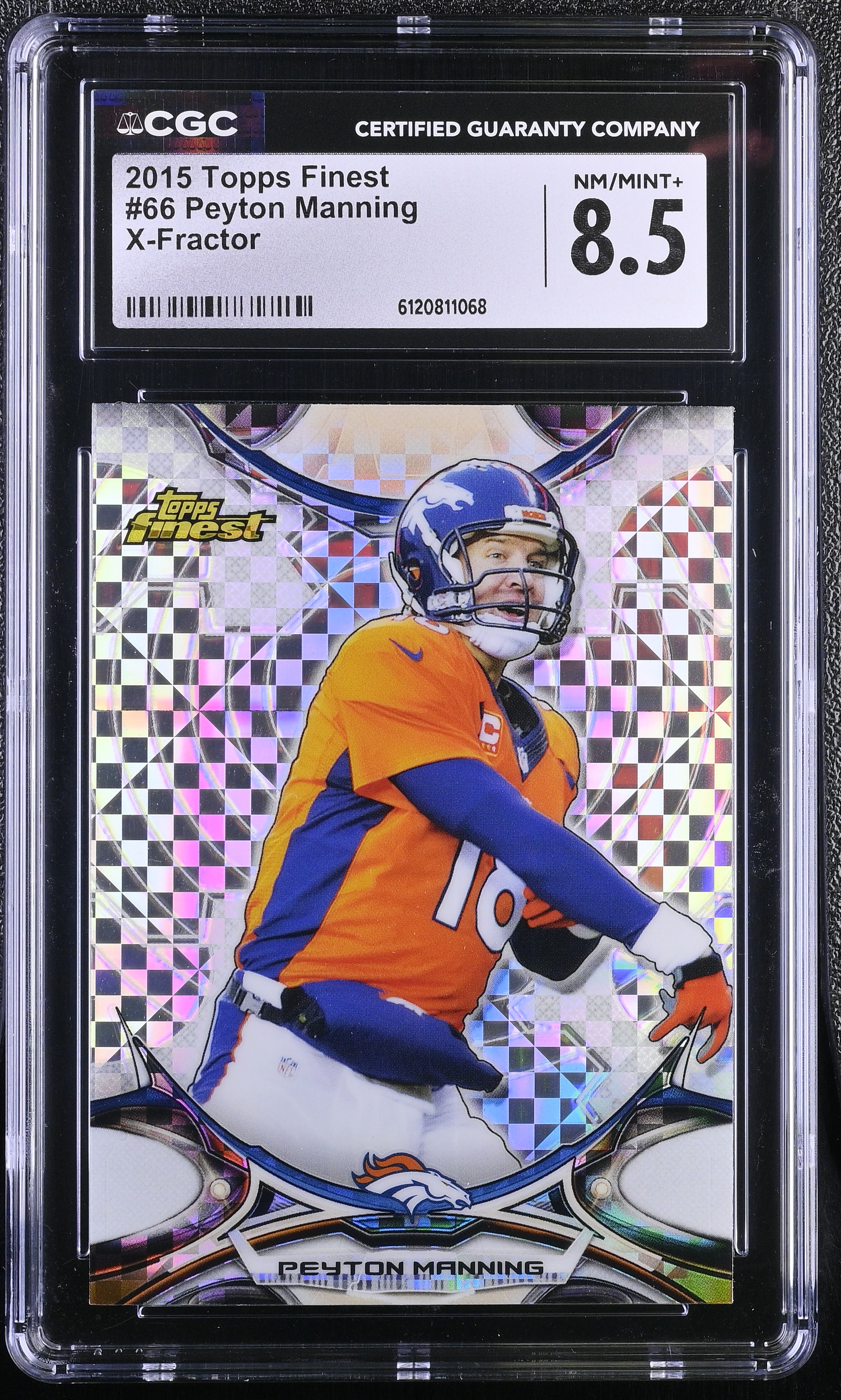 Peyton Manning 2015 Topps Finest X-Fractor #66 (CGC 8.5) at PristineAuction.com Peyton Manning 2015 Topps Finest X-Fractor #66 (CGC 8.5) at PristineAuction.com