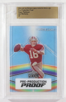 Joe Montana 2024 Leaf Joe Montana Legacy White Light Pre-Production Proof Clear Platinum #NNO #1/1 (Leaf) at PristineAuction.com