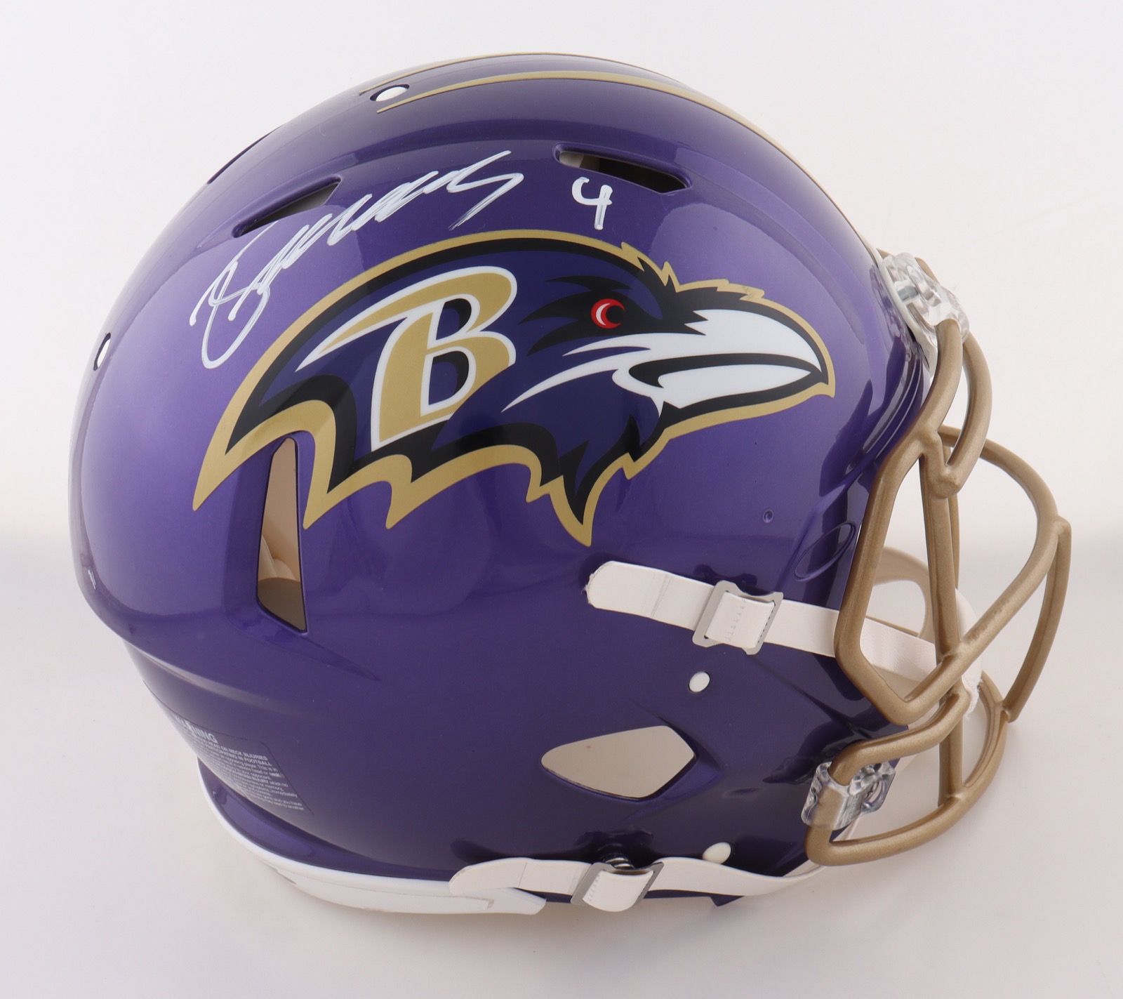 Zay Flowers Signed Ravens Full-Size Authentic Flash Alternate Speed Helmet (Beckett) at PristineAuction.com Zay Flowers Signed Ravens Full-Size Authentic Flash Alternate Speed Helmet (Beckett) at PristineAuction.com
