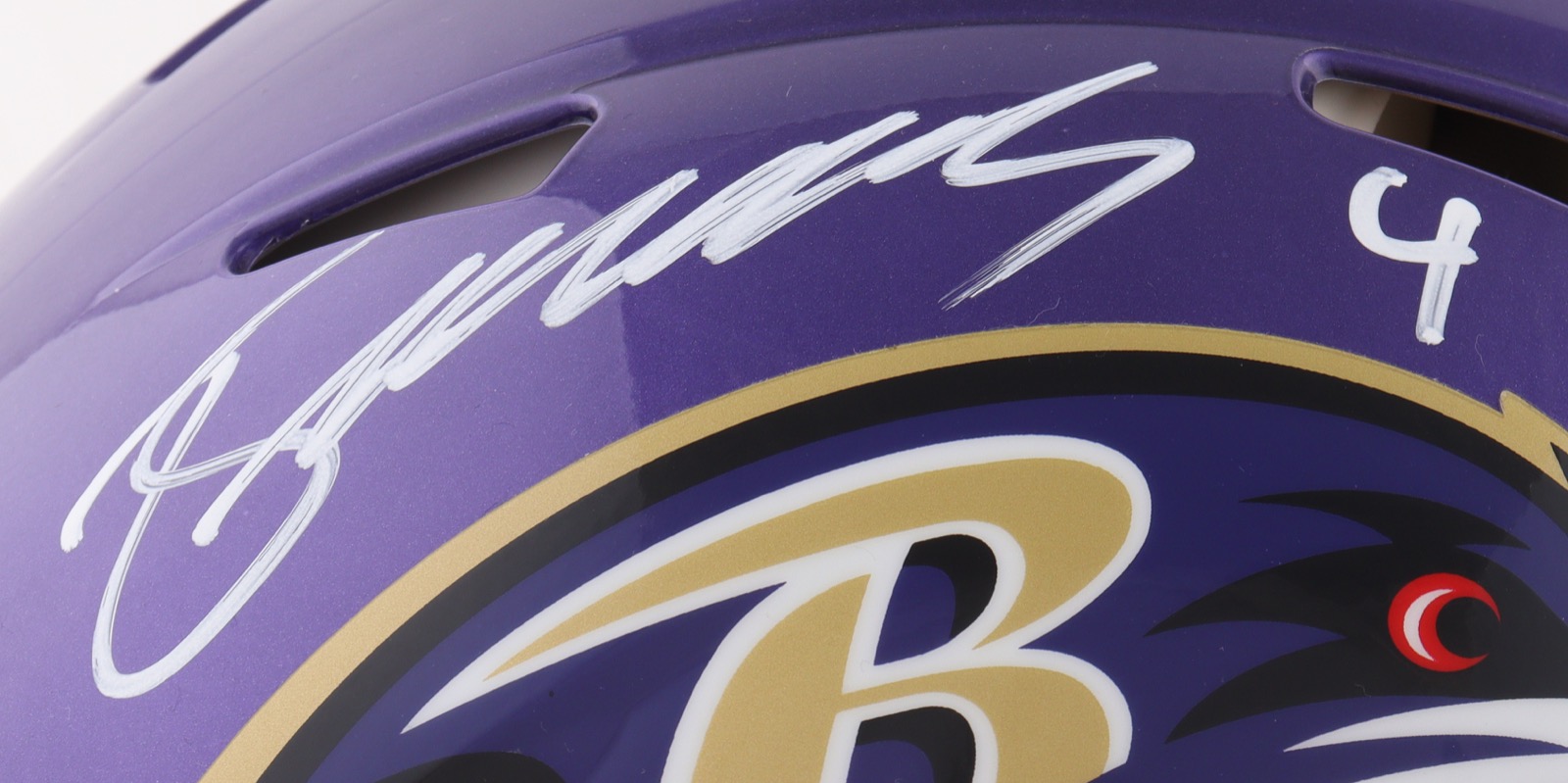 Zay Flowers Signed Ravens Full-Size Authentic Flash Alternate Speed Helmet (Beckett) at PristineAuction.com Zay Flowers Signed Ravens Full-Size Authentic Flash Alternate Speed Helmet (Beckett) at PristineAuction.com