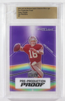 Joe Montana 2024 Leaf Joe Montana Legacy White Light Pre-Production Proof Clear Purple #NNO #1/1 (Leaf) at PristineAuction.com