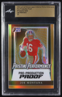 Joe Montana 2024 Leaf Joe Montana Legacy Pristine Performance Pre-Production Proof Prismatic Gold #NNO #1/1 (Leaf) at PristineAuction.com