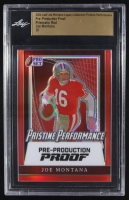 Joe Montana 2024 Leaf Joe Montana Legacy Pristine Performance Pre-Production Proof Prismatic Red #NNO #1/1 (Leaf) at PristineAuction.com