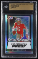Joe Montana 2024 Leaf Joe Montana Legacy Pristine Performance Pre-Production Proof Prismatic Platinum #NNO #1/1 (Leaf) at PristineAuction.com