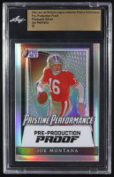 Joe Montana 2024 Leaf Joe Montana Legacy Pristine Performance Pre-Production Proof Prismatic Silver #NNO #1/1 (Leaf) at PristineAuction.com