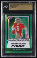 Joe Montana 2024 Leaf Joe Montana Legacy Pristine Performance Pre-Production Proof Prismatic Green #NNO #1/1 (Leaf) at PristineAuction.com