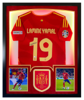 Lamine Yamal Signed Spain National Team Custom Framed LED Jersey Display (Beckett) at PristineAuction.com
