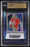 Joe Montana 2024 Leaf Joe Montana Legacy Pristine Performance Pre-Production Proof Prismatic Blue #NNO #1/1 (Leaf) at PristineAuction.com
