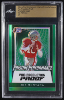 Joe Montana 2024 Leaf Joe Montana Legacy Pristine Performance Pre-Production Proof Prismatic Green #NNO #1/1 (Leaf) at PristineAuction.com