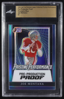 Joe Montana 2024 Leaf Joe Montana Legacy Pristine Performance Pre-Production Proof Prismatic Blue #NNO #1/1 (Leaf) at PristineAuction.com