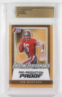 Joe Montana 2024 Leaf Joe Montana Legacy Pristine Performance Pre-Production Proof Clear Gold #NNO #1/1 (Leaf) at PristineAuction.com