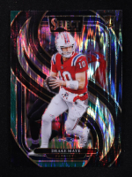 Drake Maye 2024 Select Prizm Black and Green Shock #113 RC at PristineAuction.com