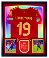 Lamine Yamal Signed Spain National Team Custom Framed LED Jersey Display (Beckett) at PristineAuction.com
