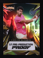 Carlos Alcaraz Leaf Vibrance Prismatic Yellow Pre-Production Proof #NNO #1/1 at PristineAuction.com