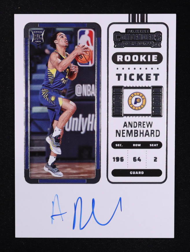 Andrew Nembhard 2022-23 Panini Contenders #119 RC at PristineAuction.com Andrew Nembhard 2022-23 Panini Contenders #119 RC at PristineAuction.com