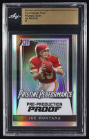 Joe Montana 2024 Leaf Joe Montana Legacy Pristine Performance Pre-Production Proof Prismatic Silver #NNO #1/1 (Leaf) at PristineAuction.com