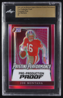 Joe Montana 2024 Leaf Joe Montana Legacy Pristine Performance Pre-Production Proof Prismatic Pink #NNO #1/1 (Leaf) at PristineAuction.com