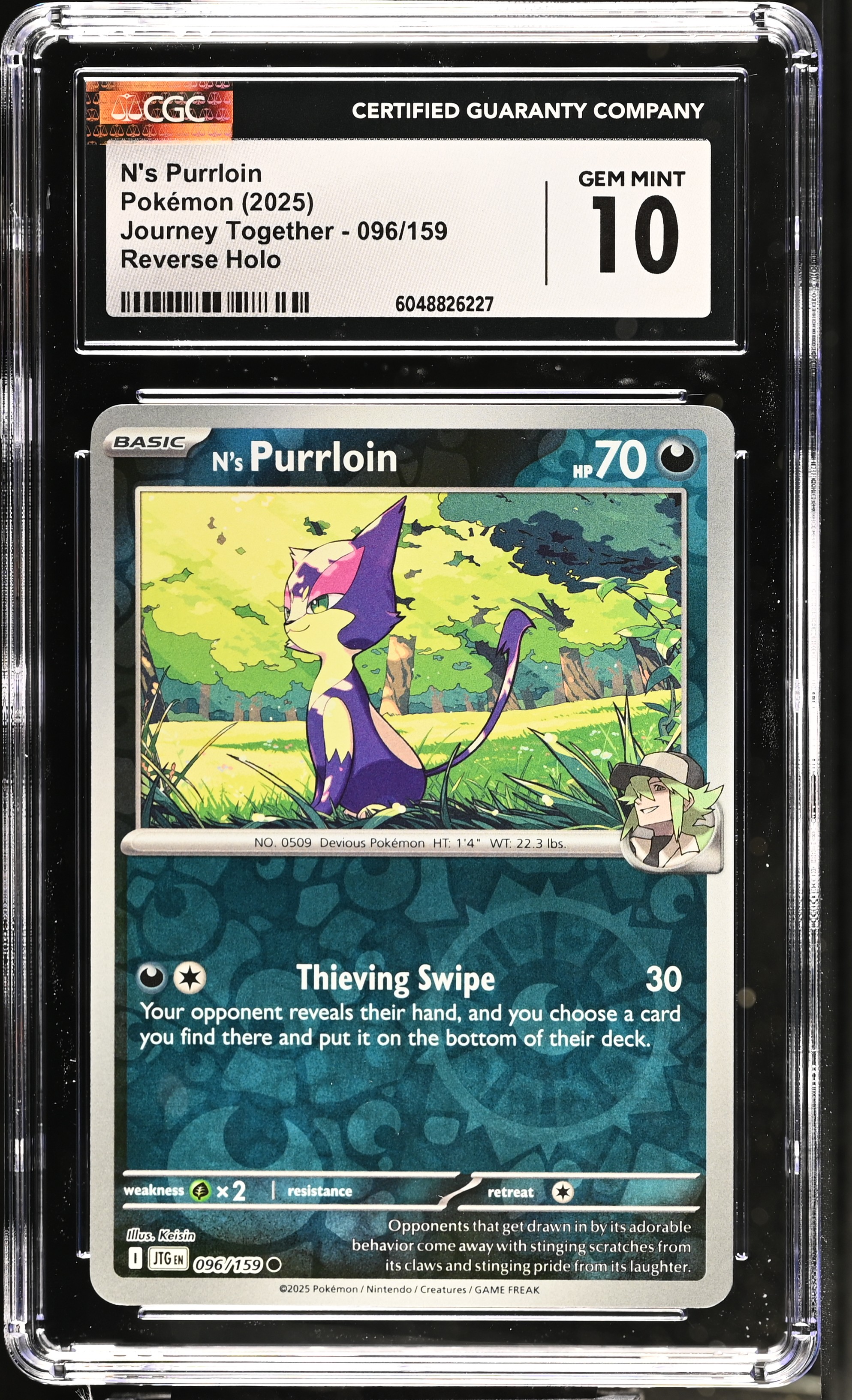 N's Purrloin 2025 Pokemon Journey Together #096/159 (CGC 10) at PristineAuction.com N's Purrloin 2025 Pokemon Journey Together #096/159 (CGC 10) at PristineAuction.com