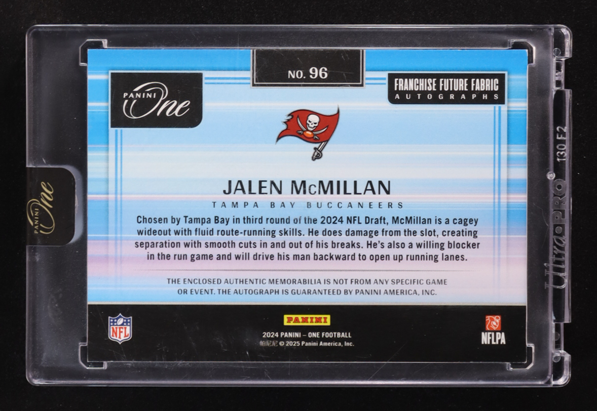 Jalen Mcmillan 2024 Panini One Autographs #96 #16/99 RC at PristineAuction.com Jalen Mcmillan 2024 Panini One Autographs #96 #16/99 RC at PristineAuction.com