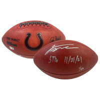 Jonathan Taylor Signed LE "The Duke" Colts Logo Football Inscribed "5 TDs" & "11/21/21" (Fanatics) at PristineAuction.com