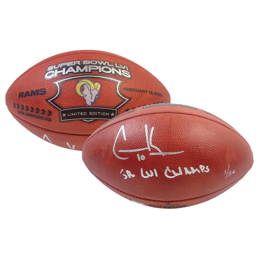 Cooper Kupp Signed "The Duke" LE Super Bowl LVI Logo Football Inscribed "SB LVI Champs" (Fanatics) at PristineAuction.com Cooper Kupp Signed "The Duke" LE Super Bowl LVI Logo Football Inscribed "SB LVI Champs" (Fanatics) at PristineAuction.com