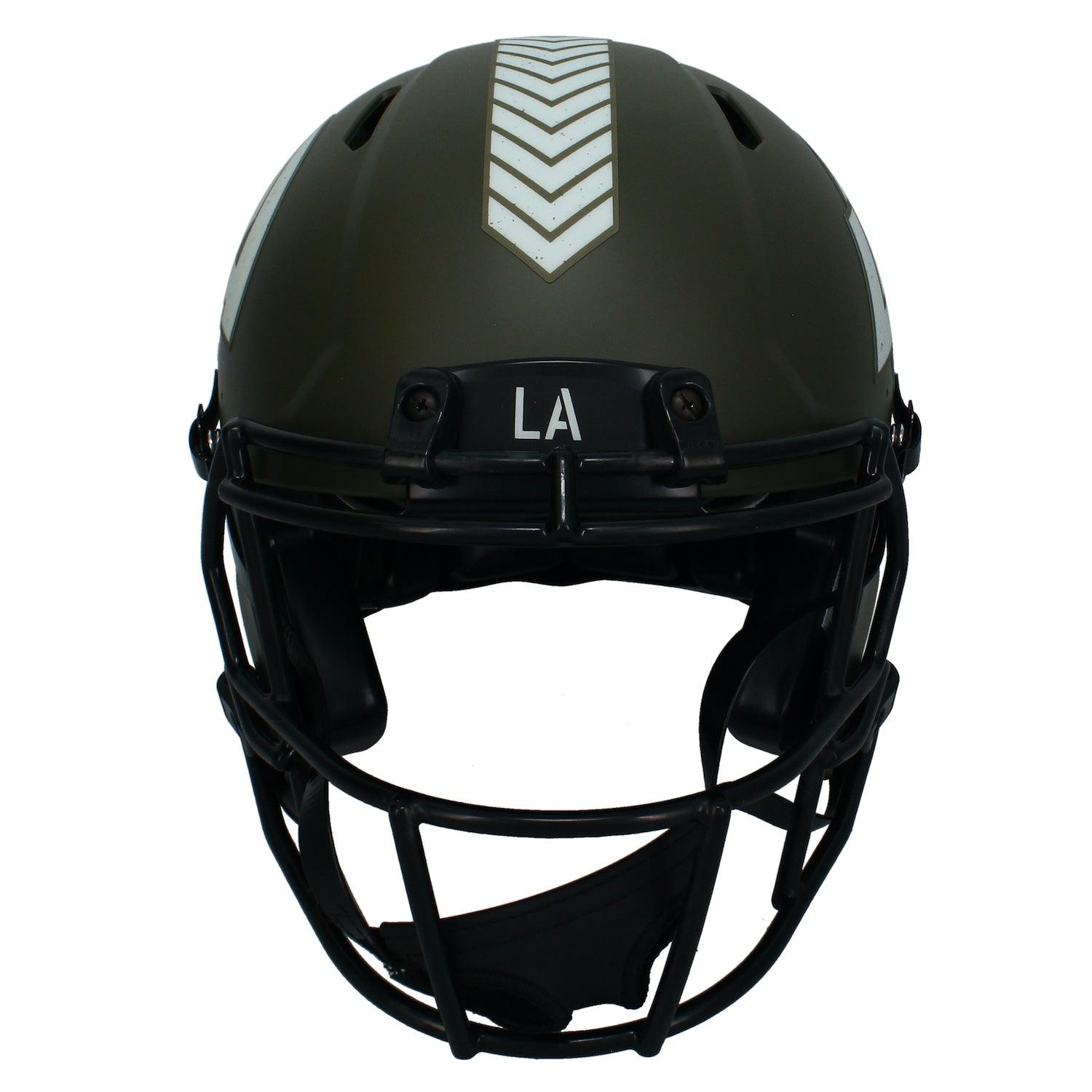 Kyren Williams Signed Rams Full-Size Authentic On-Field Salute to Service Alternate Speed Helmet (Beckett) at PristineAuction.com Kyren Williams Signed Rams Full-Size Authentic On-Field Salute to Service Alternate Speed Helmet (Beckett) at PristineAuction.com