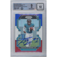 Travis Etienne Signed 2021 Panini Prizm Prizms Red White & Blue #344 RC (BGS 9 | Auto 10) at PristineAuction.com