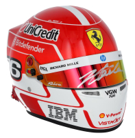 Charles Leclerc Signed Ferrari 1:2 Scale Racing Mini Helmet (Beckett) at PristineAuction.com