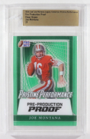 Joe Montana 2024 Leaf Joe Montana Legacy Pristine Performance Pre-Production Proof Clear Green #NNO #1/1 (Leaf) at PristineAuction.com