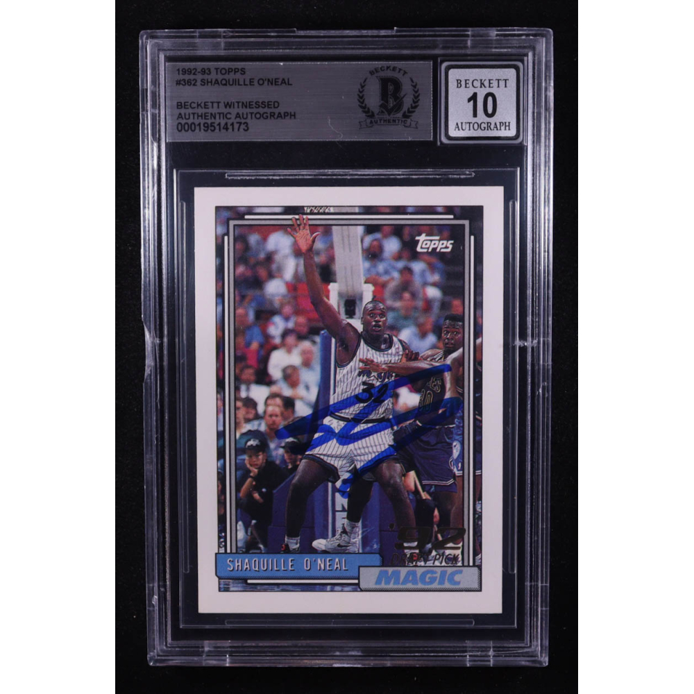 Shaquille O'Neal Signed 1992-93 Topps #362 RC (BGS | Autograph Graded BGS 10) at PristineAuction.com