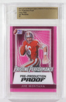 Joe Montana 2024 Leaf Joe Montana Legacy Pristine Performance Pre-Production Proof Clear Pink #NNO #1/1 (Leaf) at PristineAuction.com