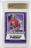 Joe Montana 2024 Leaf Joe Montana Legacy Pristine Performance Pre-Production Proof Clear Purple #NNO #1/1 (Leaf) at PristineAuction.com