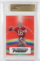 Joe Montana 2024 Leaf Joe Montana Legacy White Light Pre-Production Proof Clear Red #NNO #1/1 (Leaf) at PristineAuction.com