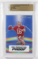 Joe Montana 2024 Leaf Joe Montana Legacy White Light Pre-Production Proof Clear Blue #NNO #1/1 (Leaf) at PristineAuction.com
