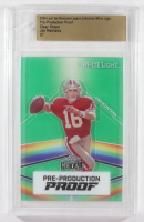 Joe Montana 2024 Leaf Joe Montana Legacy White Light Pre-Production Proof Clear Green #NNO #1/1 (Leaf) at PristineAuction.com