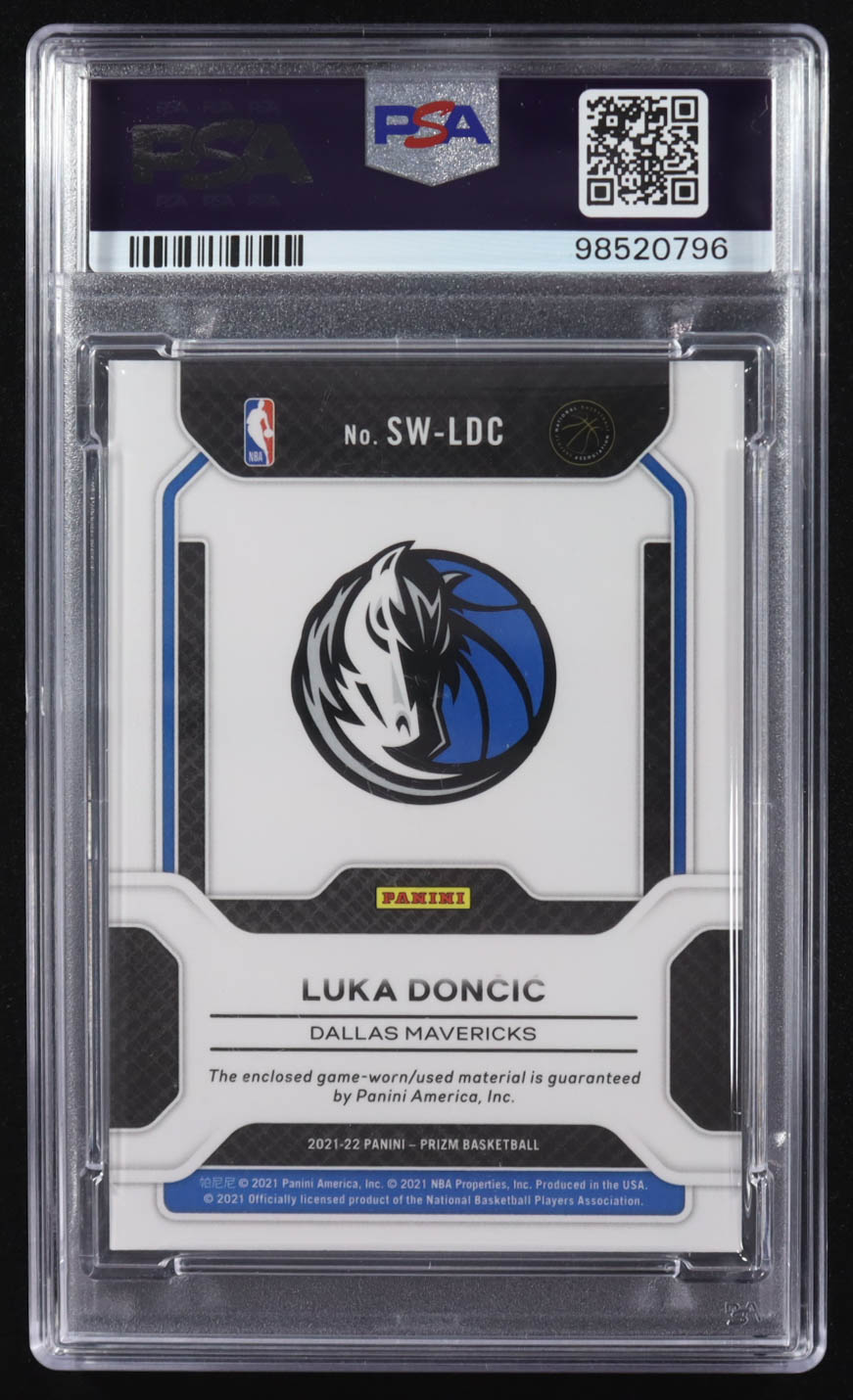 Luka Doncic 2021-22 Panini Prizm Sensational Swatch #SW-LDC (PSA 10) at PristineAuction.com Luka Doncic 2021-22 Panini Prizm Sensational Swatch #SW-LDC (PSA 10) at PristineAuction.com