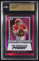 Joe Montana 2024 Leaf Joe Montana Legacy Pristine Performance Pre-Production Proof Prismatic Pink #NNO #1/1 (Leaf) at PristineAuction.com