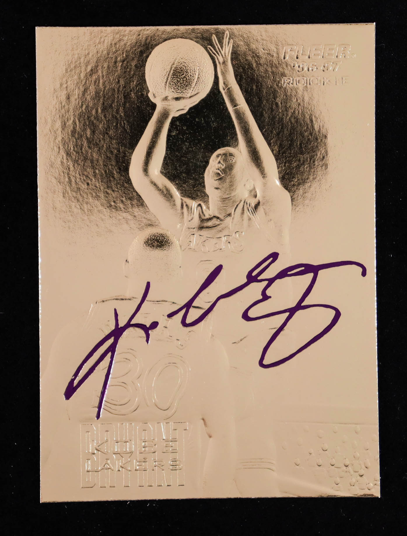 Kobe Bryant 1996-97 Fleer Purple Signature 23Kt Gold RC #72369 at PristineAuction.com Kobe Bryant 1996-97 Fleer Purple Signature 23Kt Gold RC #72369 at PristineAuction.com
