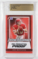 Joe Montana 2024 Leaf Joe Montana Legacy Pristine Performance Pre-Production Proof Clear Red #NNO #1/1 (Leaf) at PristineAuction.com