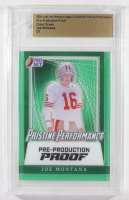 Joe Montana 2024 Leaf Joe Montana Legacy Pristine Performance Pre-Production Proof Clear Green #NNO #1/1 (Leaf) at PristineAuction.com