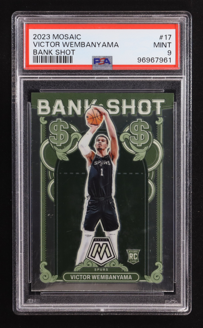 Victor Wembanyama 2023-24 Panini Mosaic Bank Shot #17 RC (PSA 9) at PristineAuction.com Victor Wembanyama 2023-24 Panini Mosaic Bank Shot #17 RC (PSA 9) at PristineAuction.com