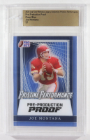 Joe Montana 2024 Leaf Joe Montana Legacy Pristine Performance Pre-Production Proof Clear Blue #NNO #1/1 (Leaf) at PristineAuction.com
