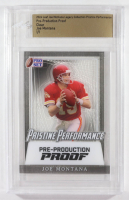 Joe Montana 2024 Leaf Joe Montana Legacy Pristine Performance Pre-Production Proof Clear #NNO #1/1 (Leaf) at PristineAuction.com